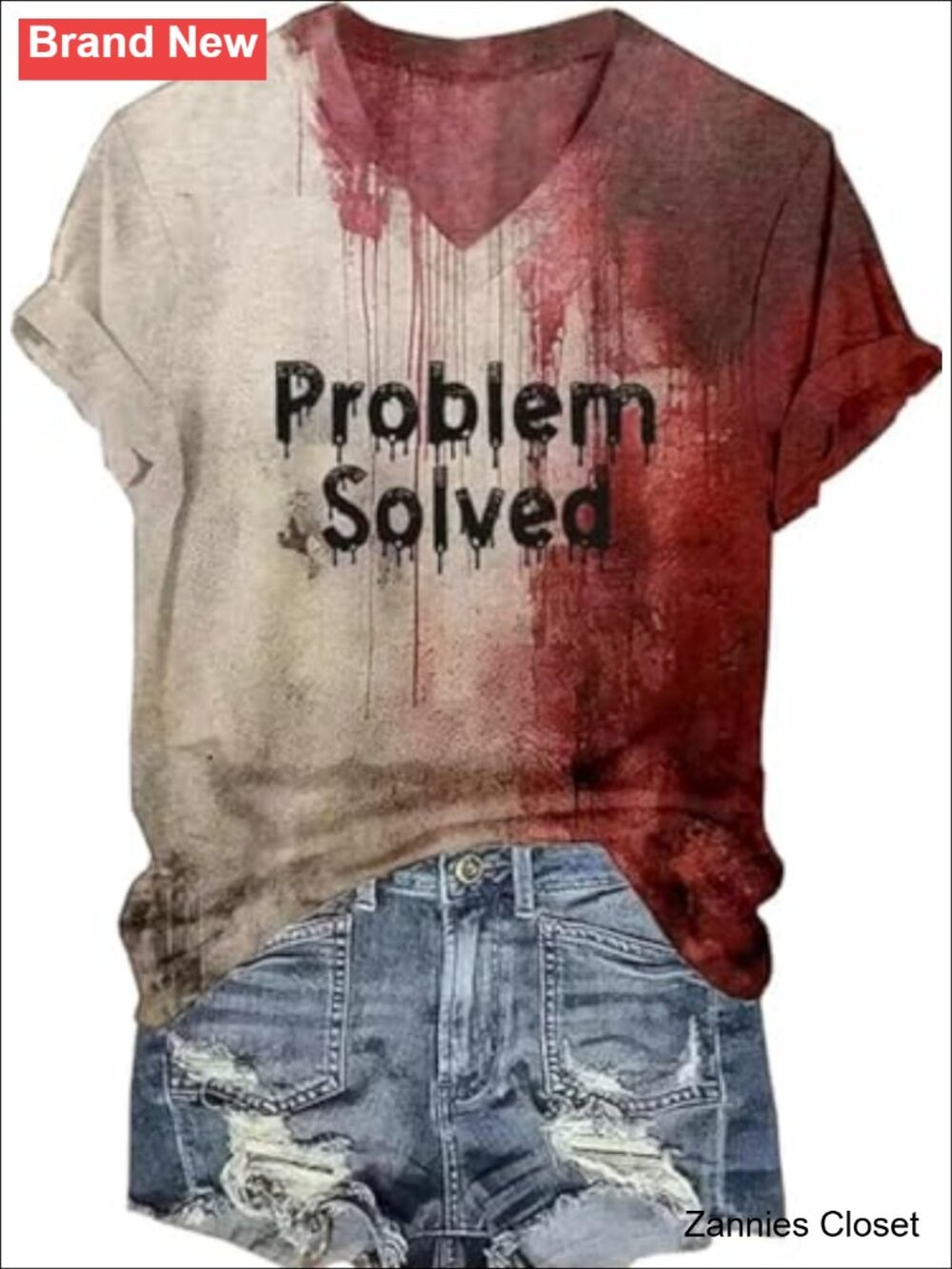 👻 Womens I'm Fine Bloody Halloween Tee Sanderson Sisters Short Sleeve Graphic